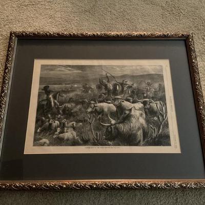 Cattle Raid. On the Texas Border-21x17