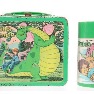 Pete's dragon metal lunch box & thermos