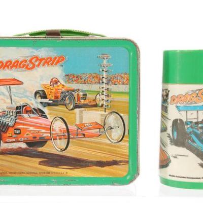Drag Strip metal lunch box & thermos