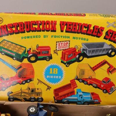 Tin Friction Construction vehicles set
