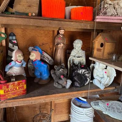ceramic and concrete yard art