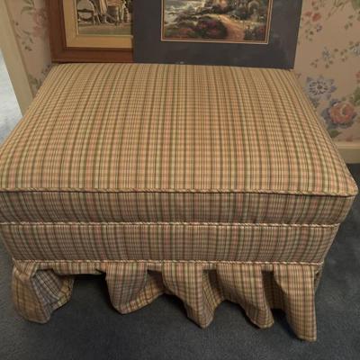 Custom plaid ottoman w/matching pillow