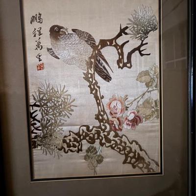 Early 1900s Chinese silk embroidered art