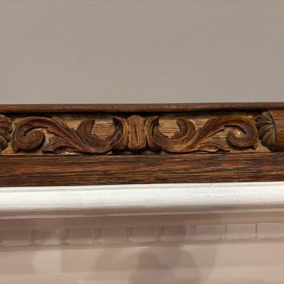 Solid wood carved mantel/ shelf