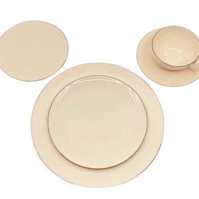 Lot 025   
Lenox Olympia Place Setting Five (5) Piece Gold Rim