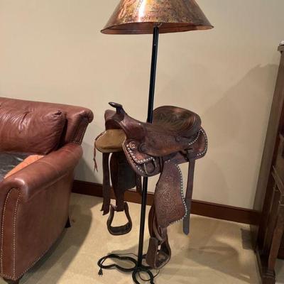 Available in Auction - Lot 1 - Western Saddle Lamp