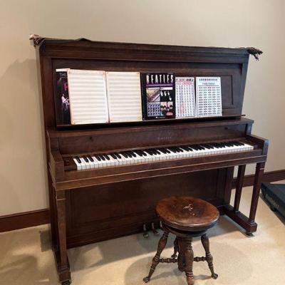 Available in Auction - Lot 2 - Bush & Lane upright piano; Lot 47 - claw foot piano stool