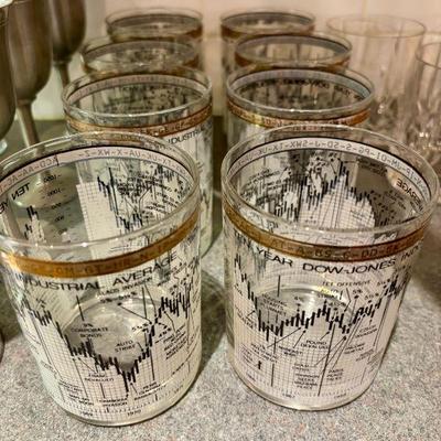 Vintage Cera Glass Dow Jones Tumblers