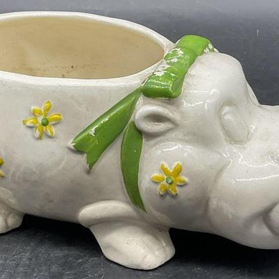 Vintage Ceramic Hippopotamus Vessel, Japan

