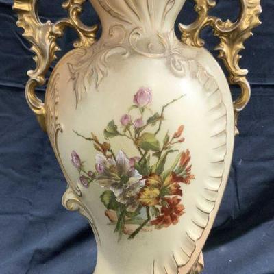 Vintage Hand Painted Porcelain Victorian Vase
