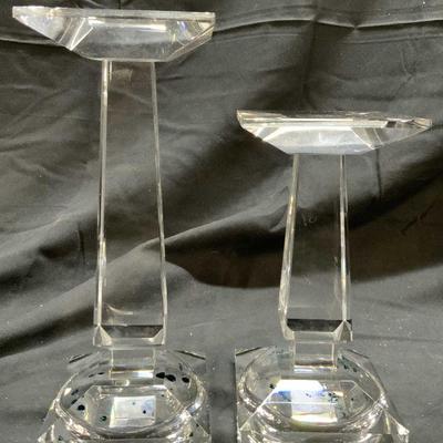 Lot 2 Art Glass Tabletop Candlesticks

