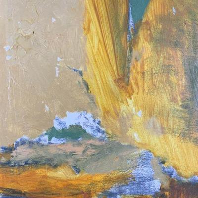 Vntg Signed Abstract Earth Toned Oil Painting 1957
