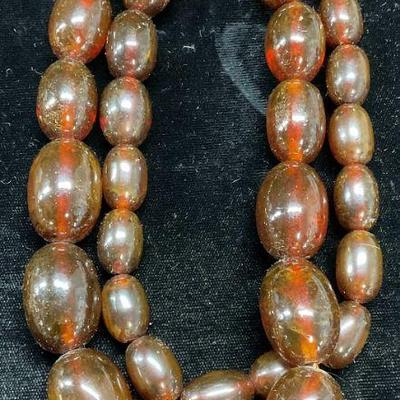 Vintage Chunky Amber Beaded Necklace

