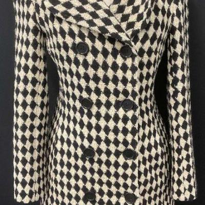 Set 2 Trina Turk Black & White Wool Coat & Skirt
