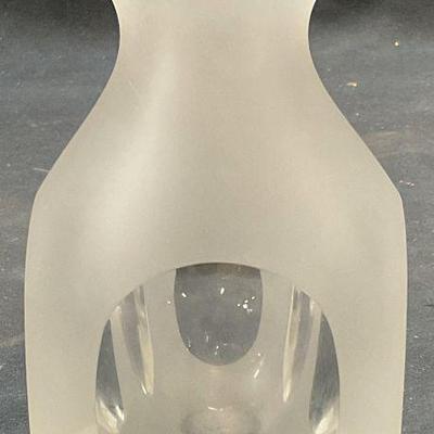 Frosted Faceted Cut Glass Vase
