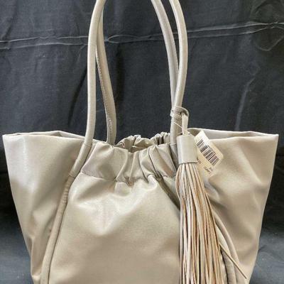Grey Faux Leather Tassel Handbag NWT

