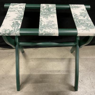 Scheibe Green Toile Fabric Luggage Rack
