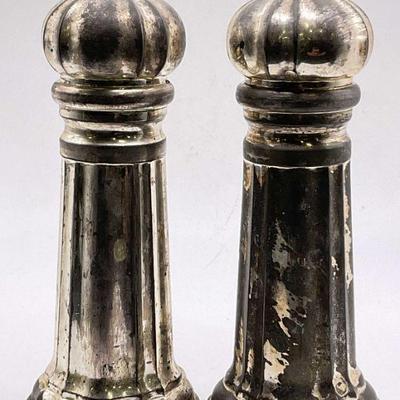ACCIAIO GARANTITO Vtg Silver Pl Salt & Pep Shakers
