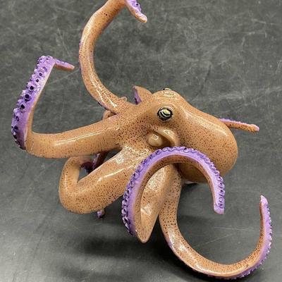 Speckled Tan & Purple Octopus Figural
