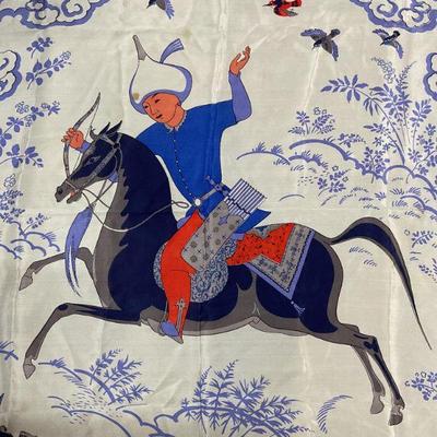 Echo Blue Silk Persian Print Scarf

