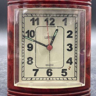 LINDEN QUARTZ Red Case Portable Clock
