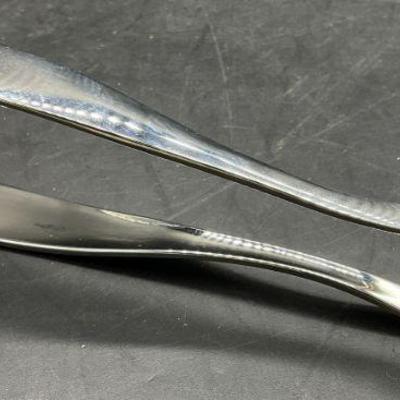 GS 18/10 Silver Tone Metal Tongs
