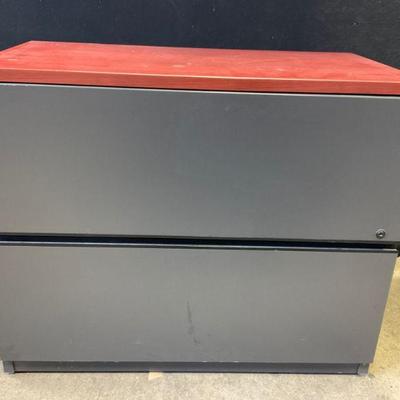 Lateral File Cabinet W/ Cherry Toned Top, Canada

