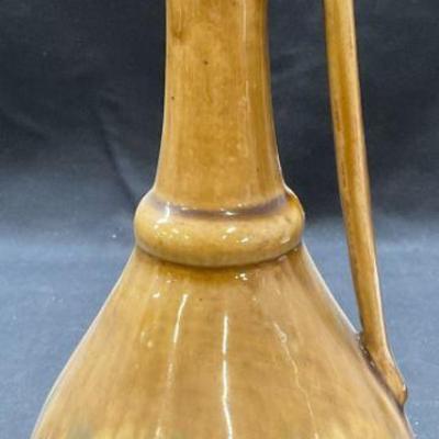 Vintage Tan Ceramic Jug With Lid, Poland
