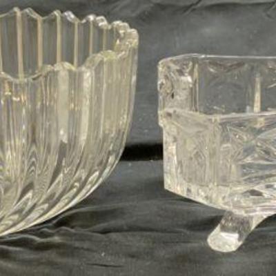 Lot 2 Art Glass & Crystal Vessels MIKASA & More
