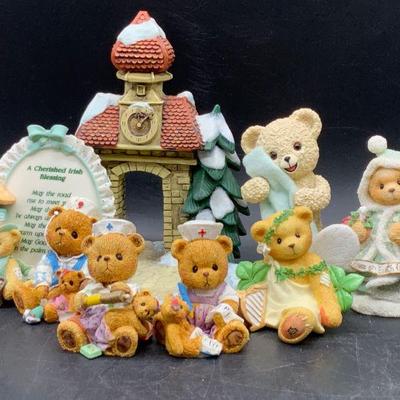 8 Bear & Clock Figurals, Enesco 1990s +
