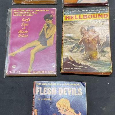 Lot 5 Vintage Pulp Fiction Erotica Books
