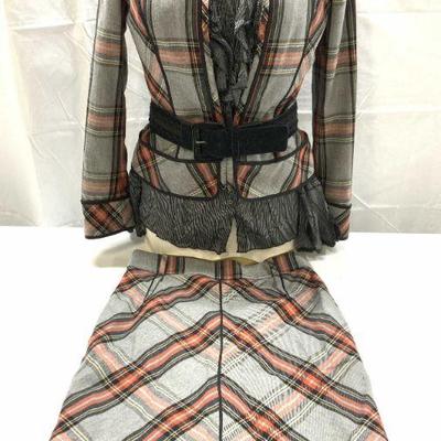 Zara Woman Wool Blend Skirt Suit w Belt & Blouse
