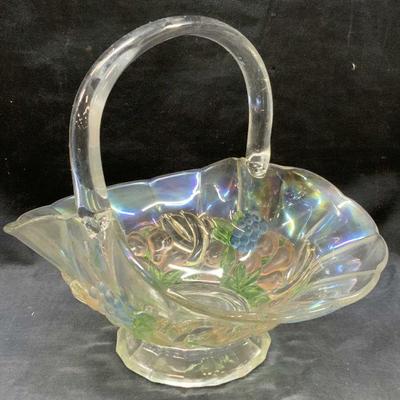 Vintage Art Glass Basket
