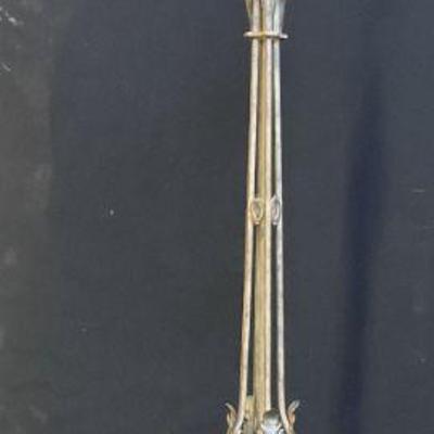 Vintage Metal Scroll & Foliage Motif Floor Lamp

