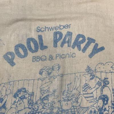 Vtg Schweber Pool Party BBQ Picnic Cotton Throw
