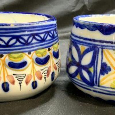 P ARZOBISPO MH Toledo 2 Ceramic H Painted Cups
