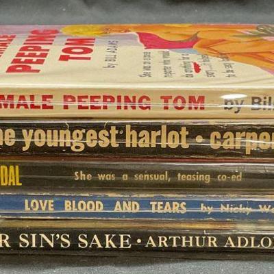 Lot 5 Vintage Pulp Fiction Erotica Books
