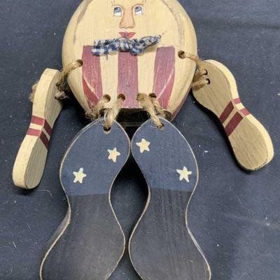 Vntg Folk Art Humpty Dumpty Shelf Decor
