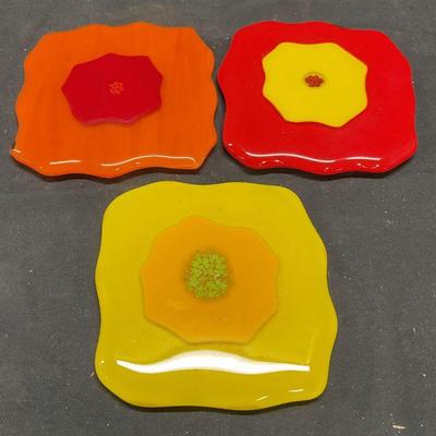 Lot 3 Art Glass Coasters
