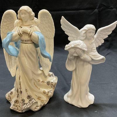 Lot 2 Lenox & Enesco Porcelain Angel Figurals
