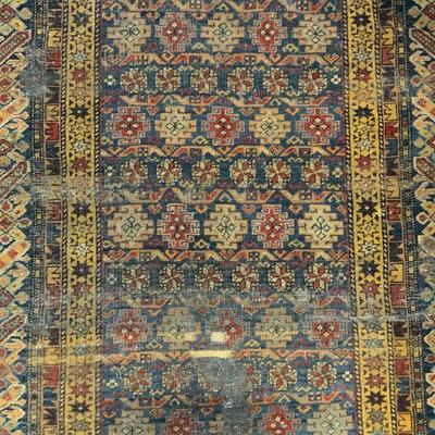 Vintage Handmade Persian Wool Area Rug W Fringes
