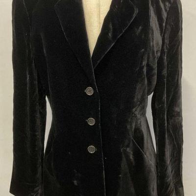 Armani Black Silk Blend Velvet Jacket, Italy
