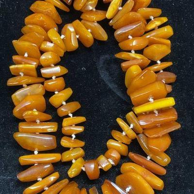 Vintage Chunky Amber Beaded Necklace
