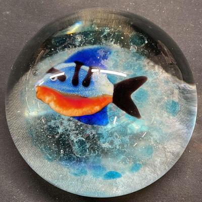 OGGETTI MURANO Glass Fish Paperweight Italy
