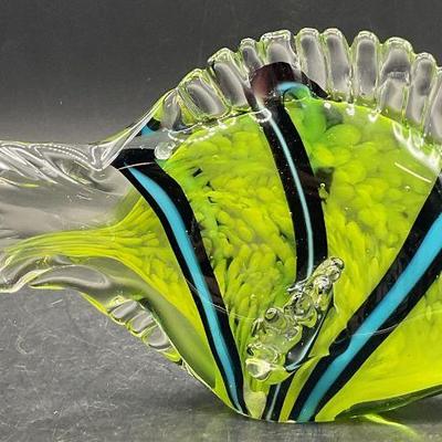 Hand Blown Murano Style Art Glass Fish Sculpture

