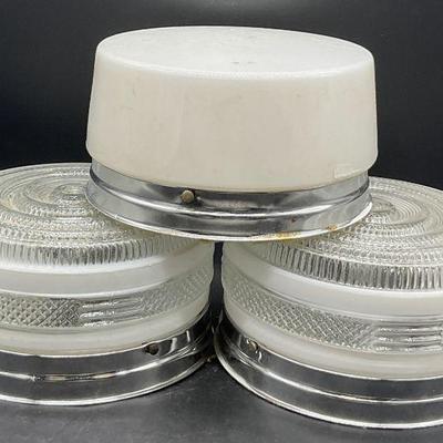 Lot 3 Glass Shade Ceiling Lights
