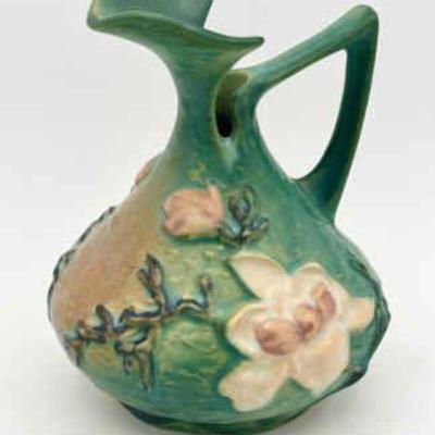 1940 Roseville Pottery Magnolia Ewer Green
