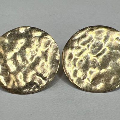 14K Hammered Gold Earrings
