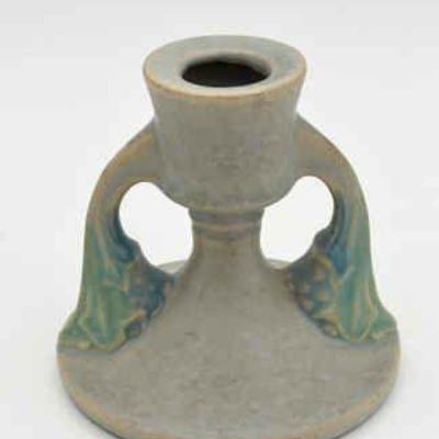1927 Roseville Pottery Tuscany Candle Stick With Sticker
