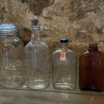 (4) Larger Vintage Glass Vessels
